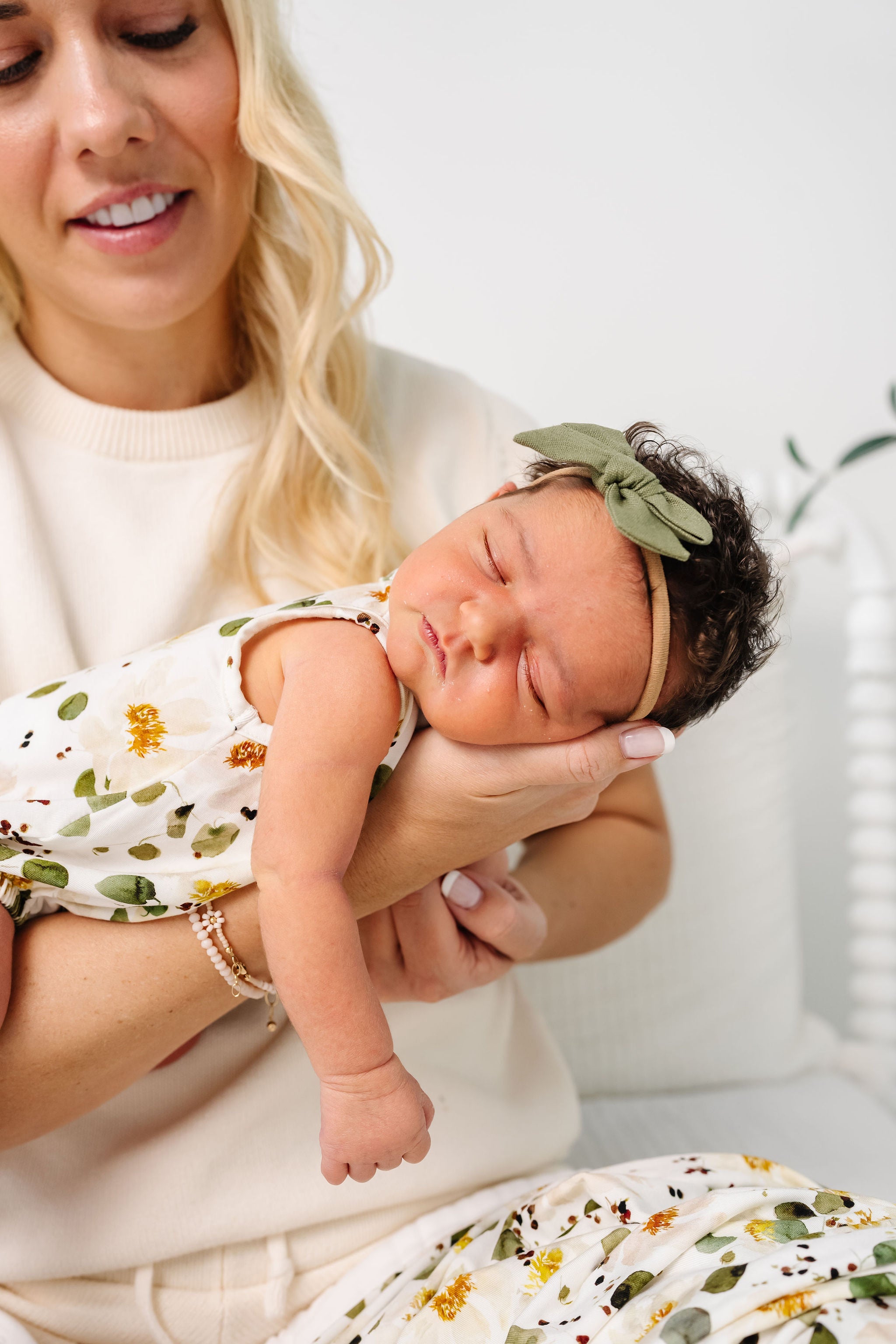Linen Bow - Olive Headband