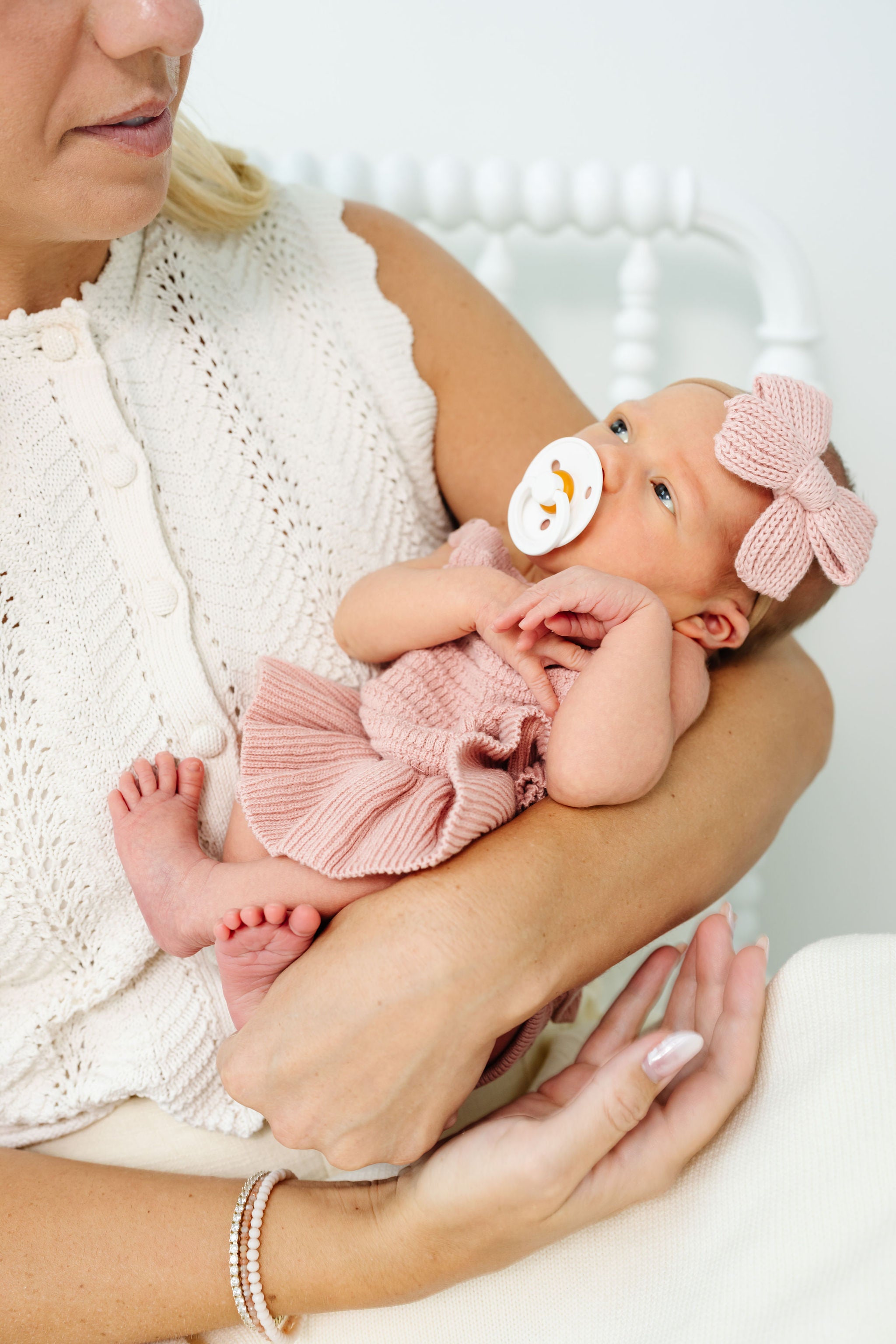 Knit Tank Onesie - French Pink Ruffle