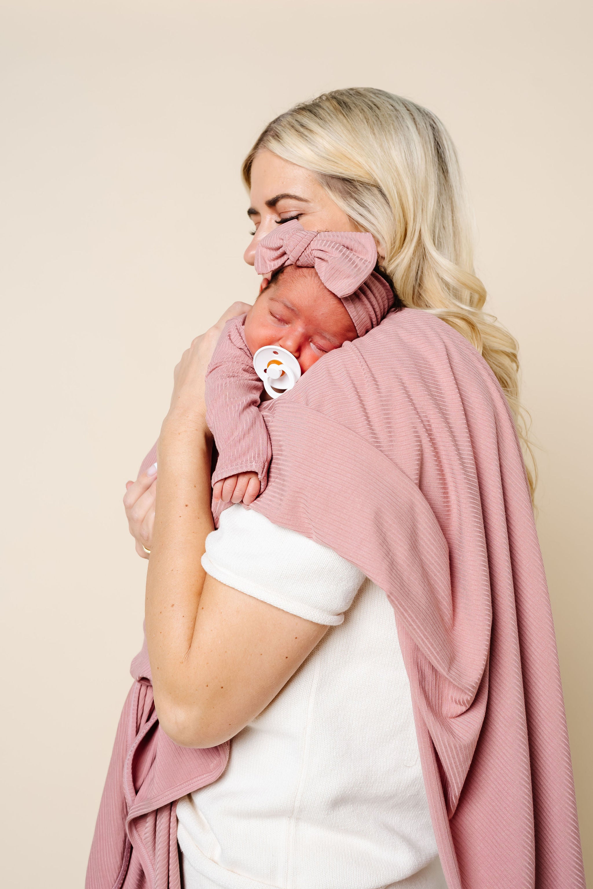 Jane Ribbed Newborn Headband Bundle (Gown)
