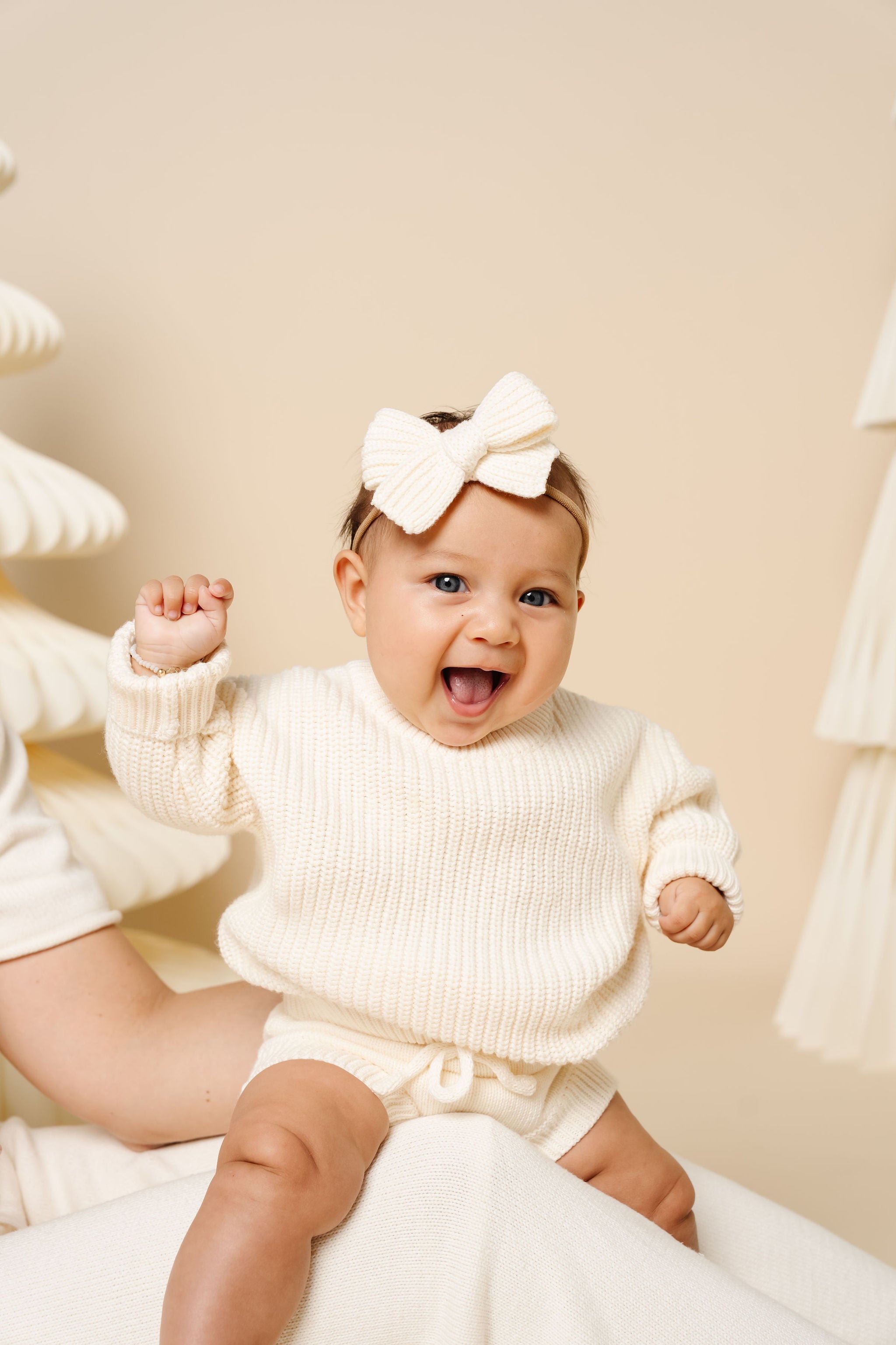 Sweater Bow - Ivory Chunky Knit