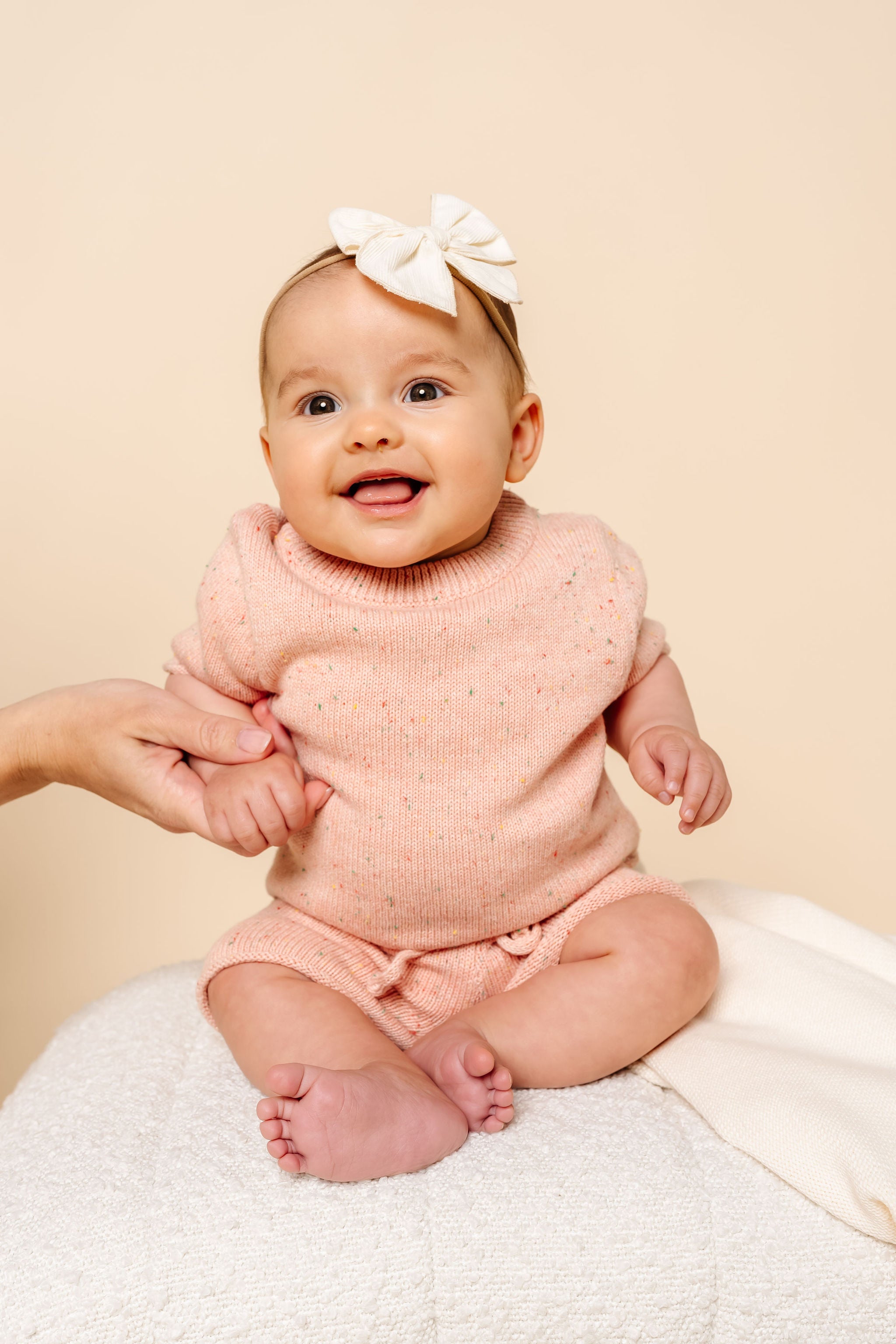 Knit Shirt + Short Set - Petal Speckle