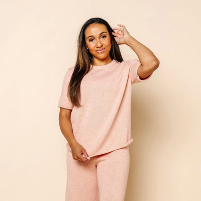 Knit Women's Short Sleeve Tee - Petal Speckle