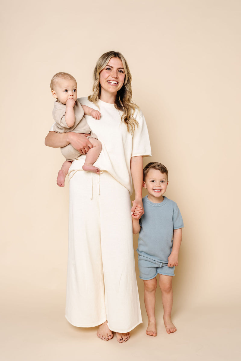 Knit Women's Short Sleeve Tee - Ivory