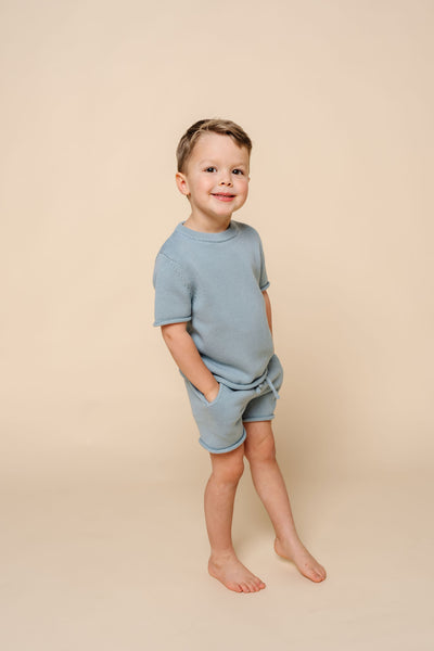 Knit Short Sleeve Tee - Steele