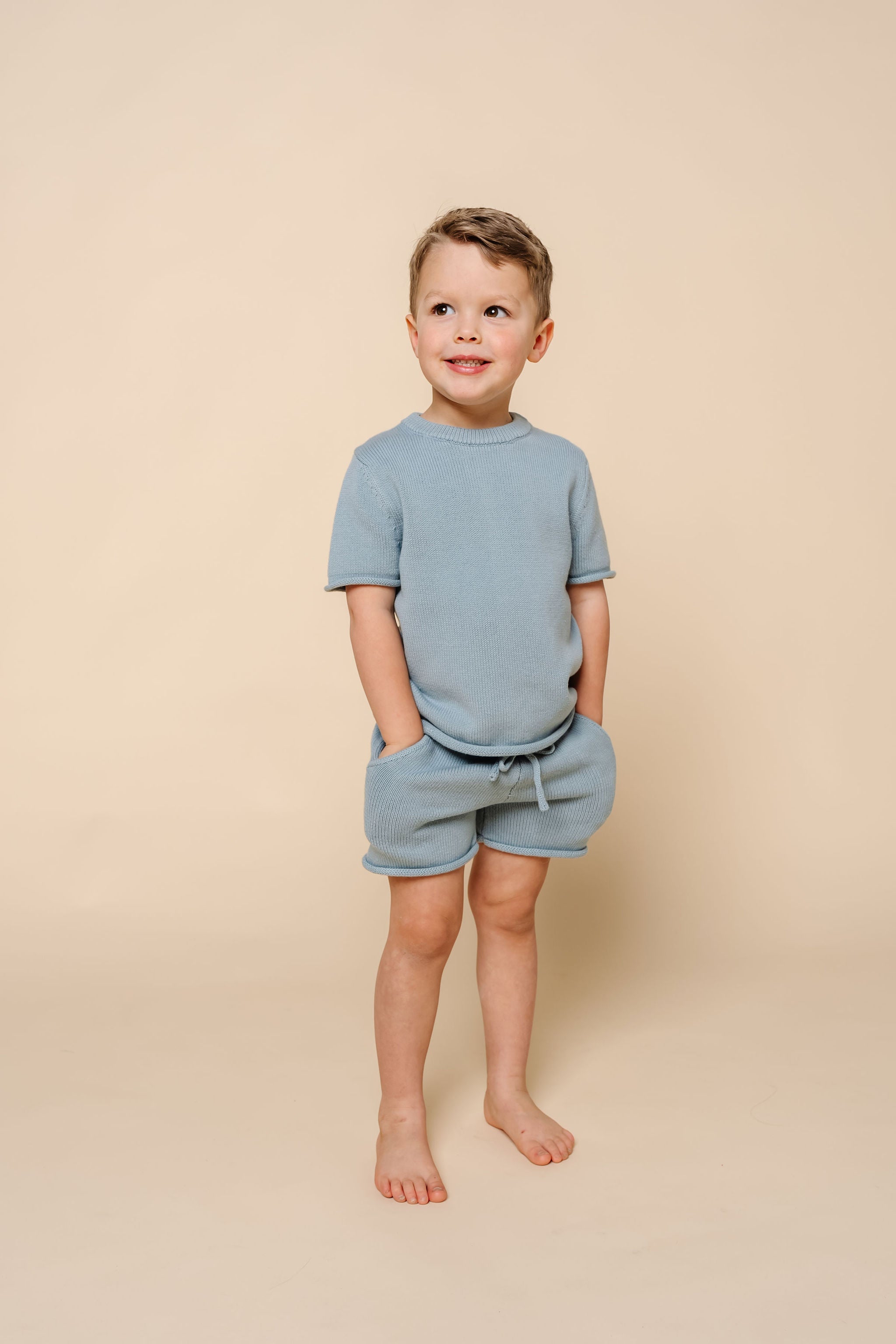 Knit Shirt + Short Set - Steele