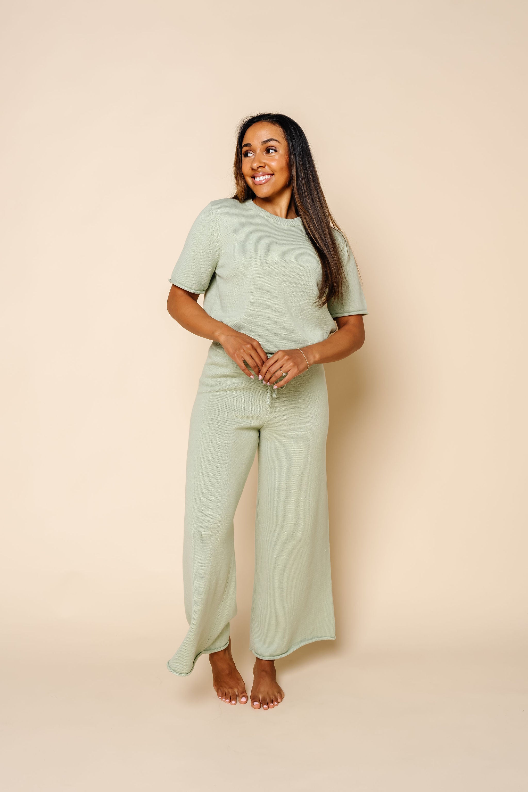 Knit Women's Short Sleeve Tee - Sage