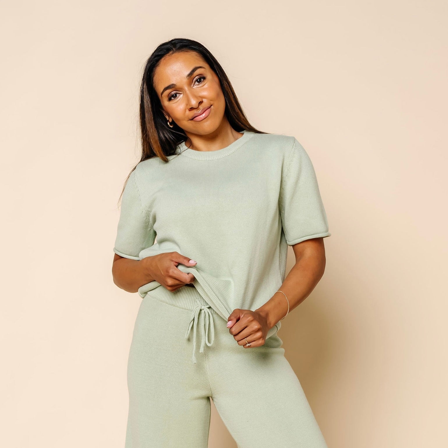 Knit Women's Short Sleeve Tee - Sage