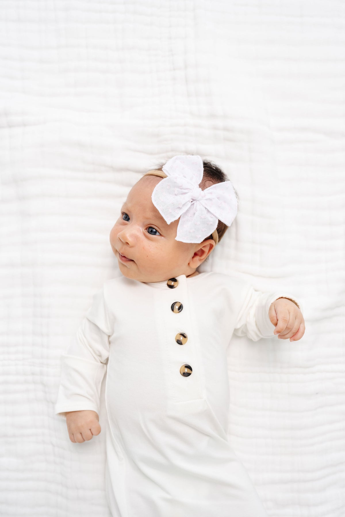 Heirloom Bow - White Swiss Dot