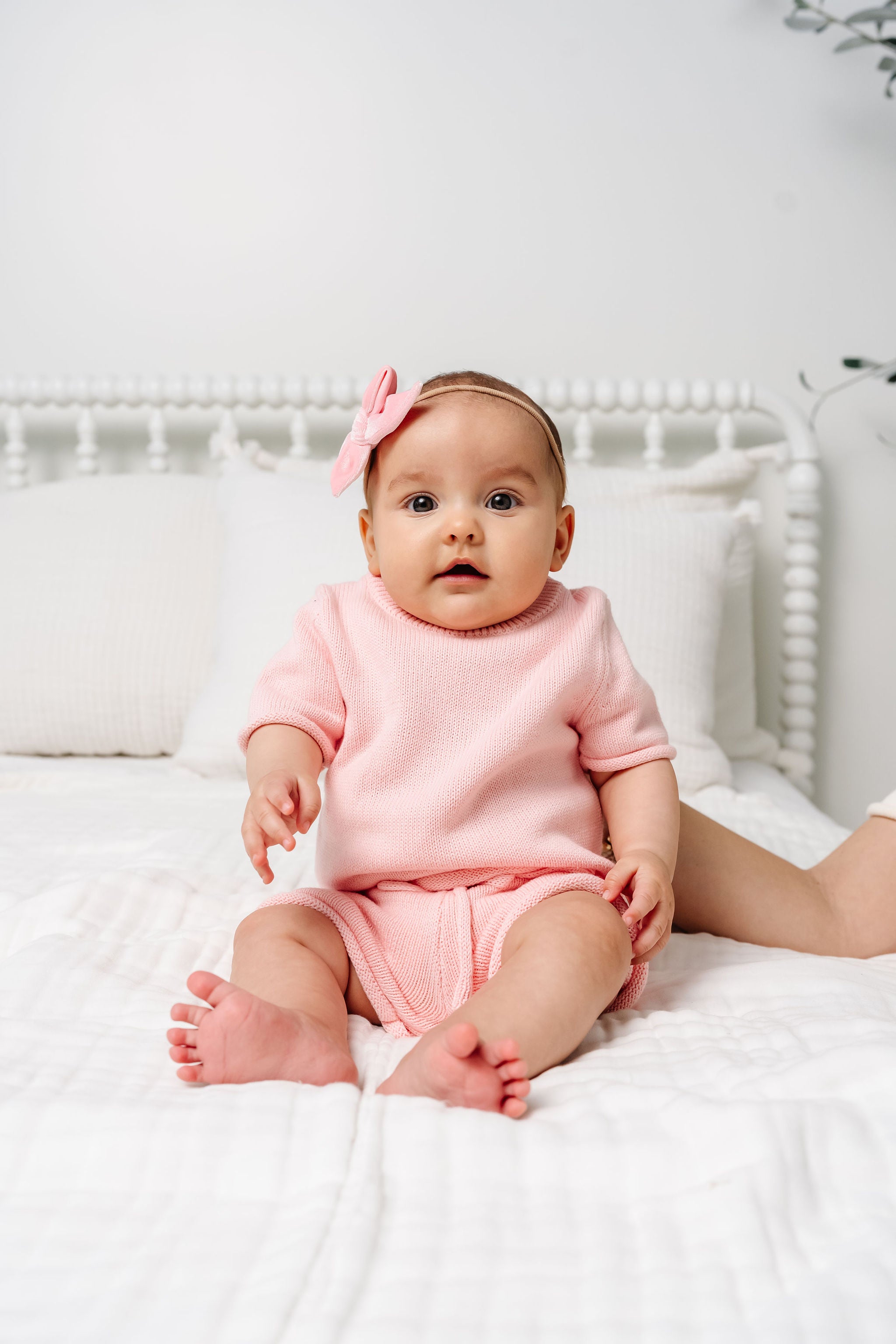 Knit Shirt + Short Set - Blush