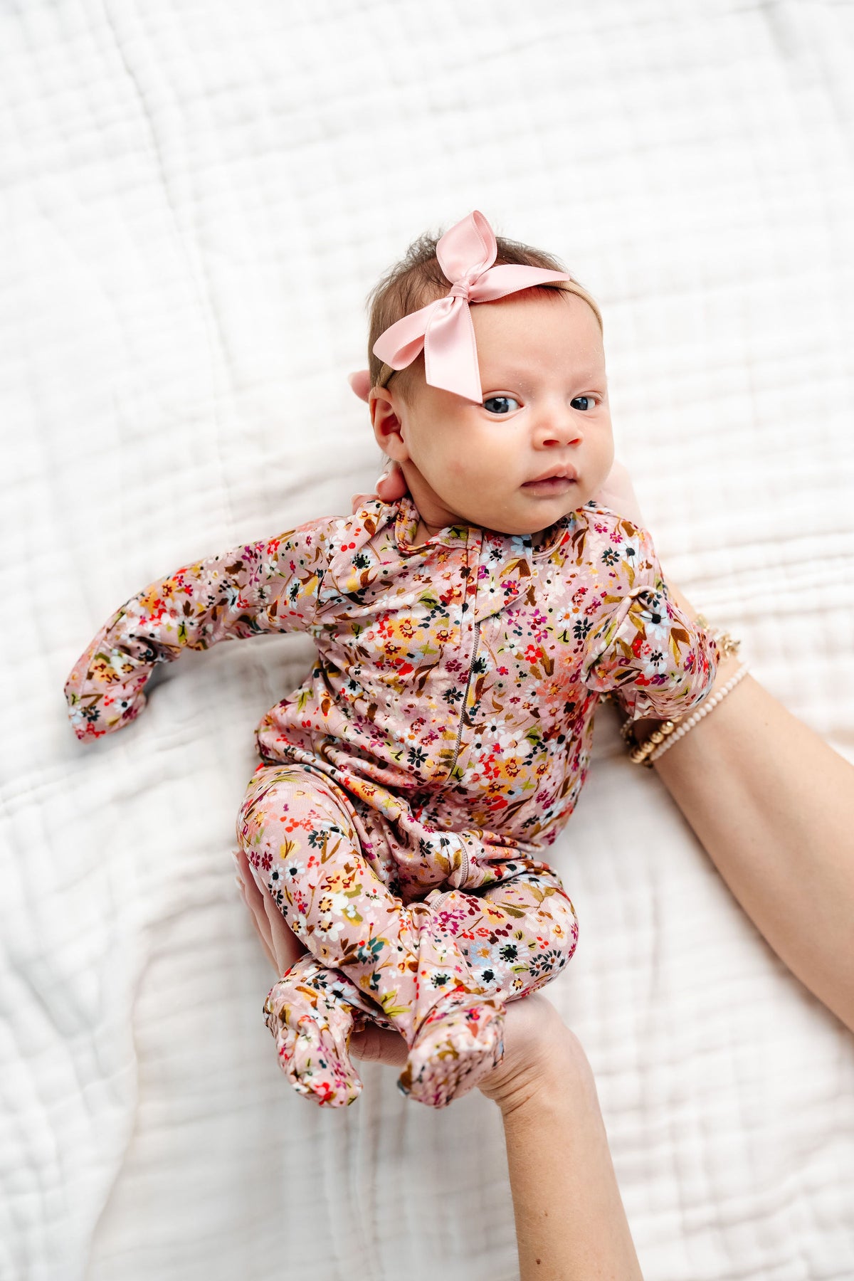 Penelope Newborn Headband Bundle + Zipper Footie
