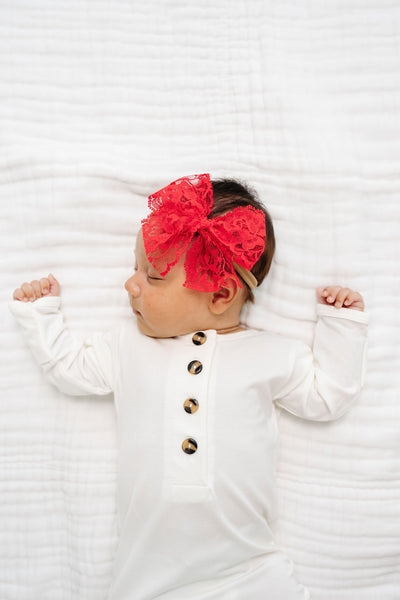 Lace Bow - Poppy