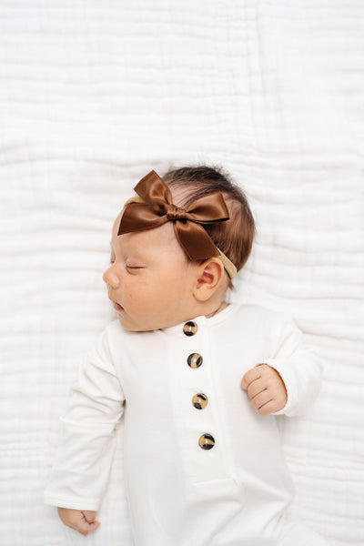 Satin Bow - Chocolate