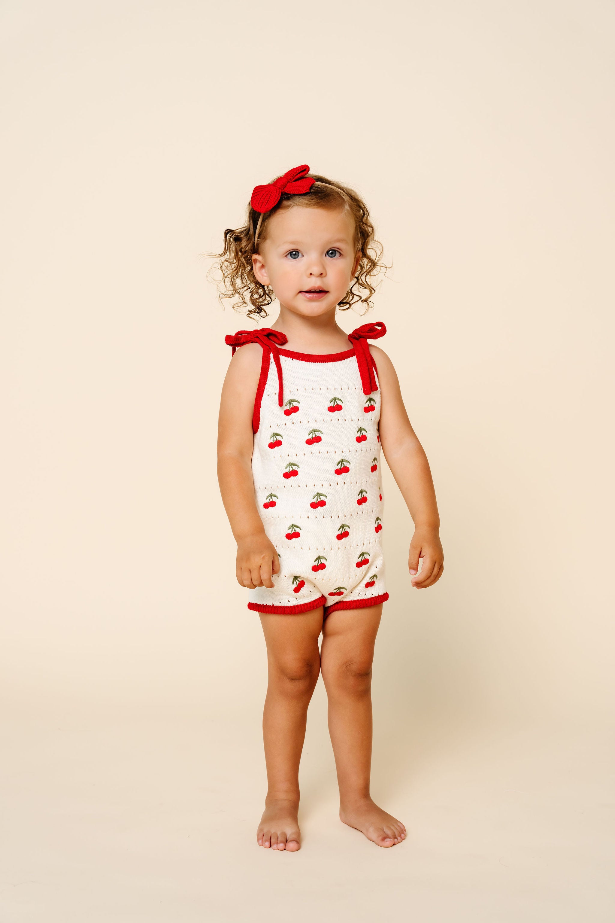 Knit Tank Onesie - Cherry
