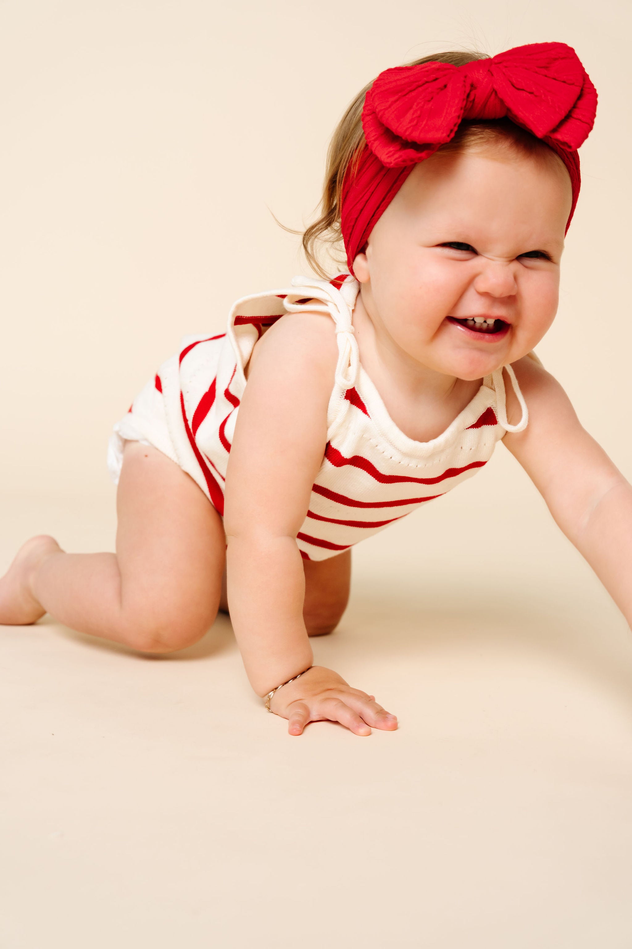 Knit Tank Onesie - Red Stripe