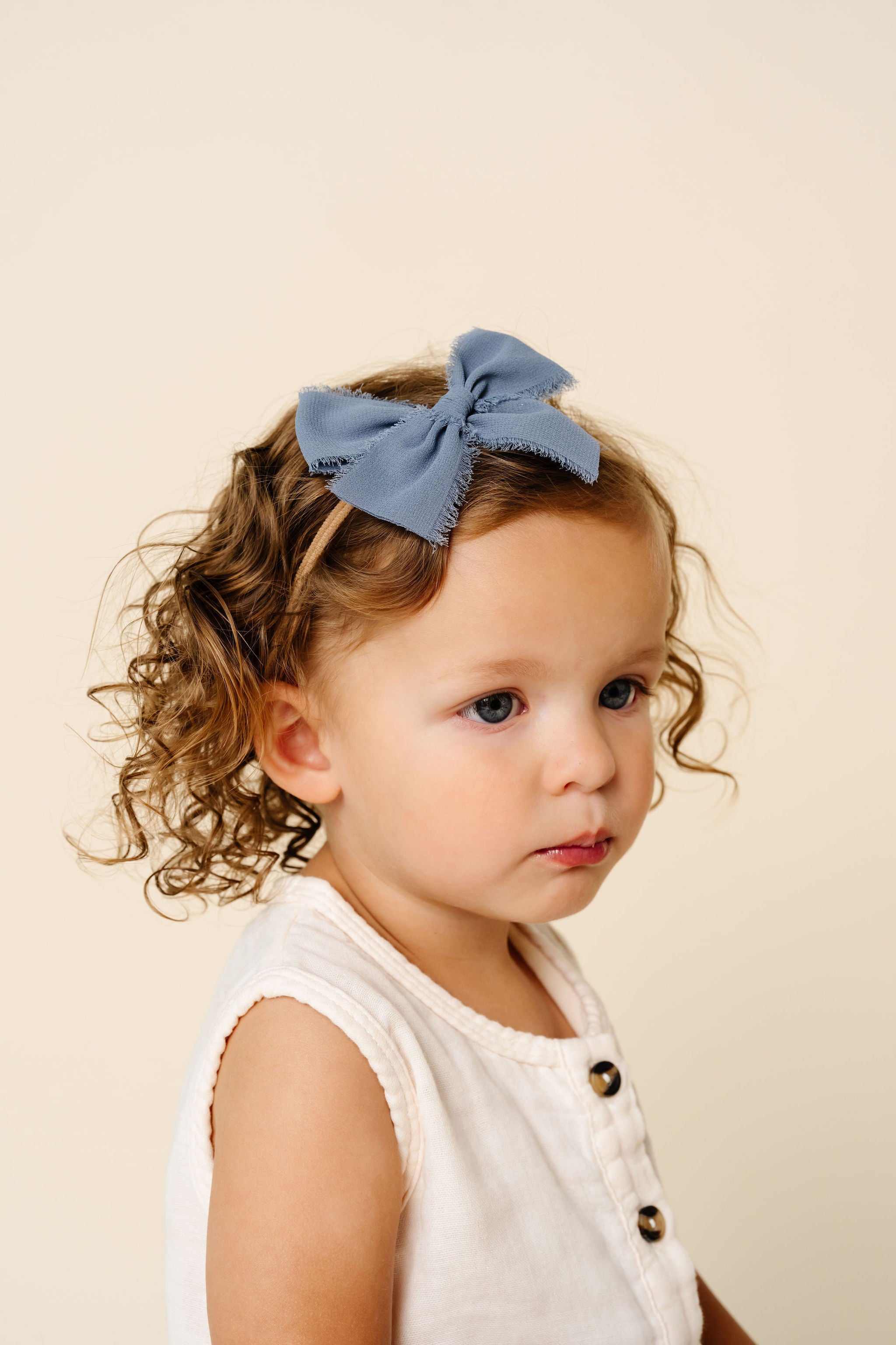 Chiffon Bow - Steel Blue