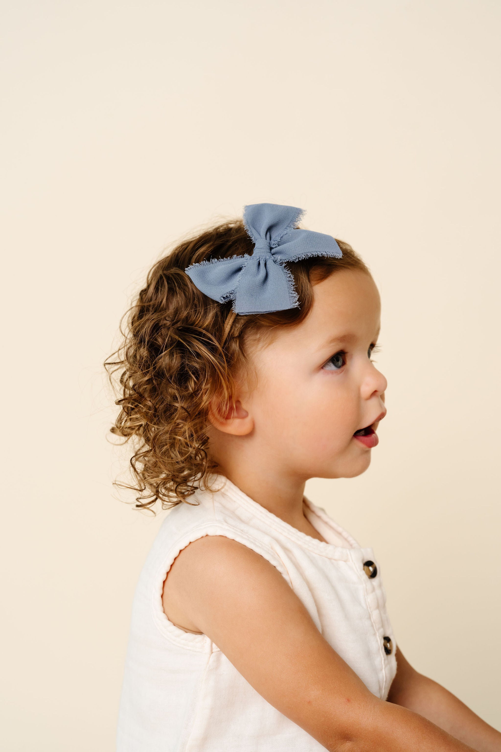 Chiffon Bow - Steel Blue