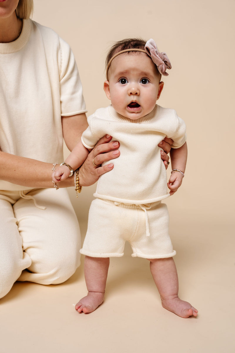 Knit Short Sleeve Tee - Ivory