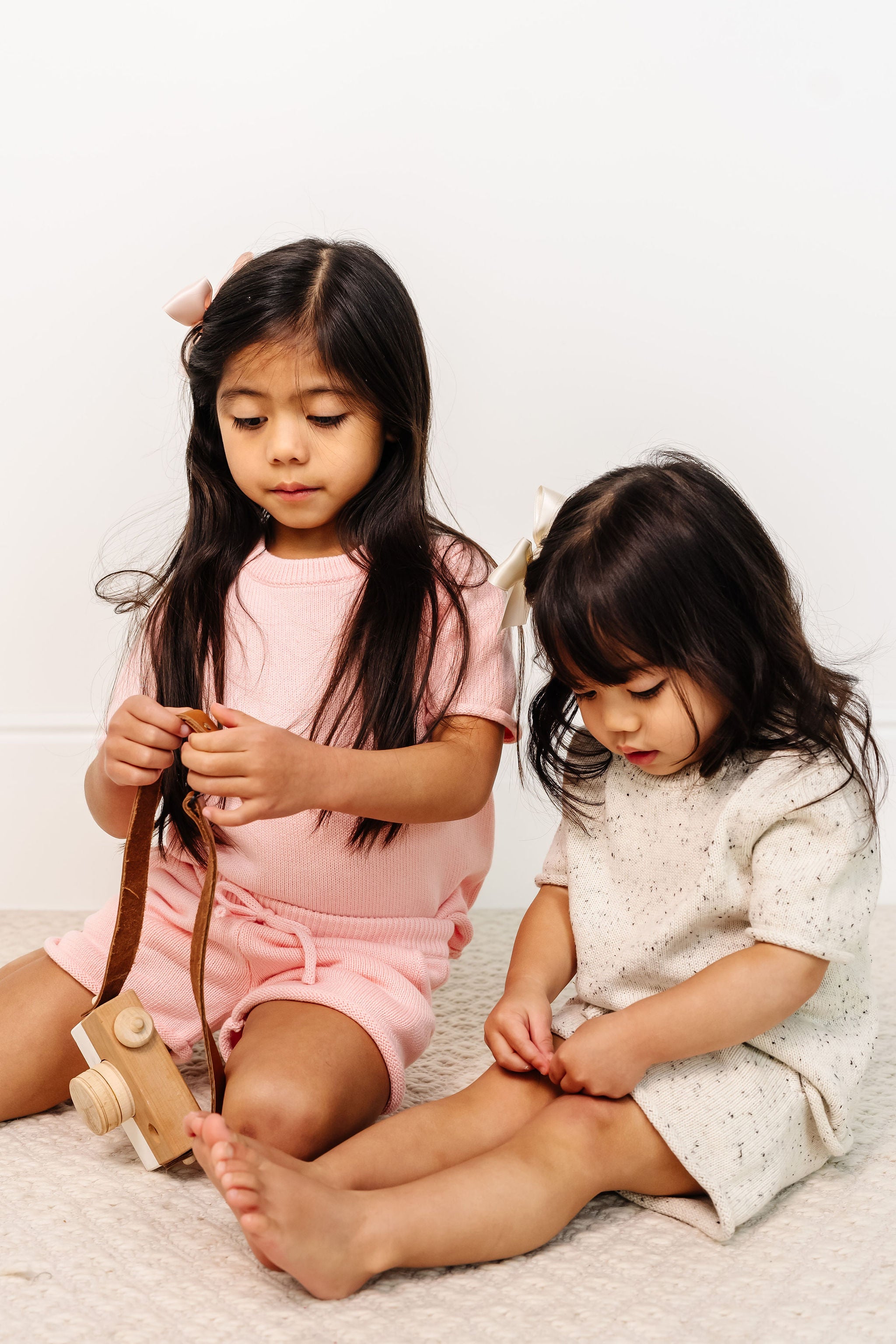 Knit Shirt + Short Set - Blush