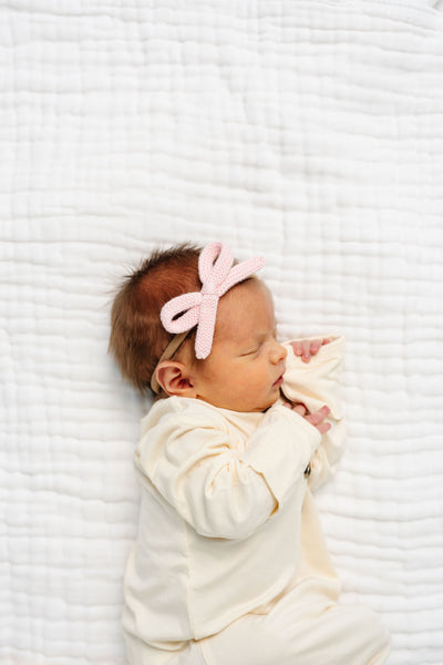 Sweater Bow - Blush Knit Headband