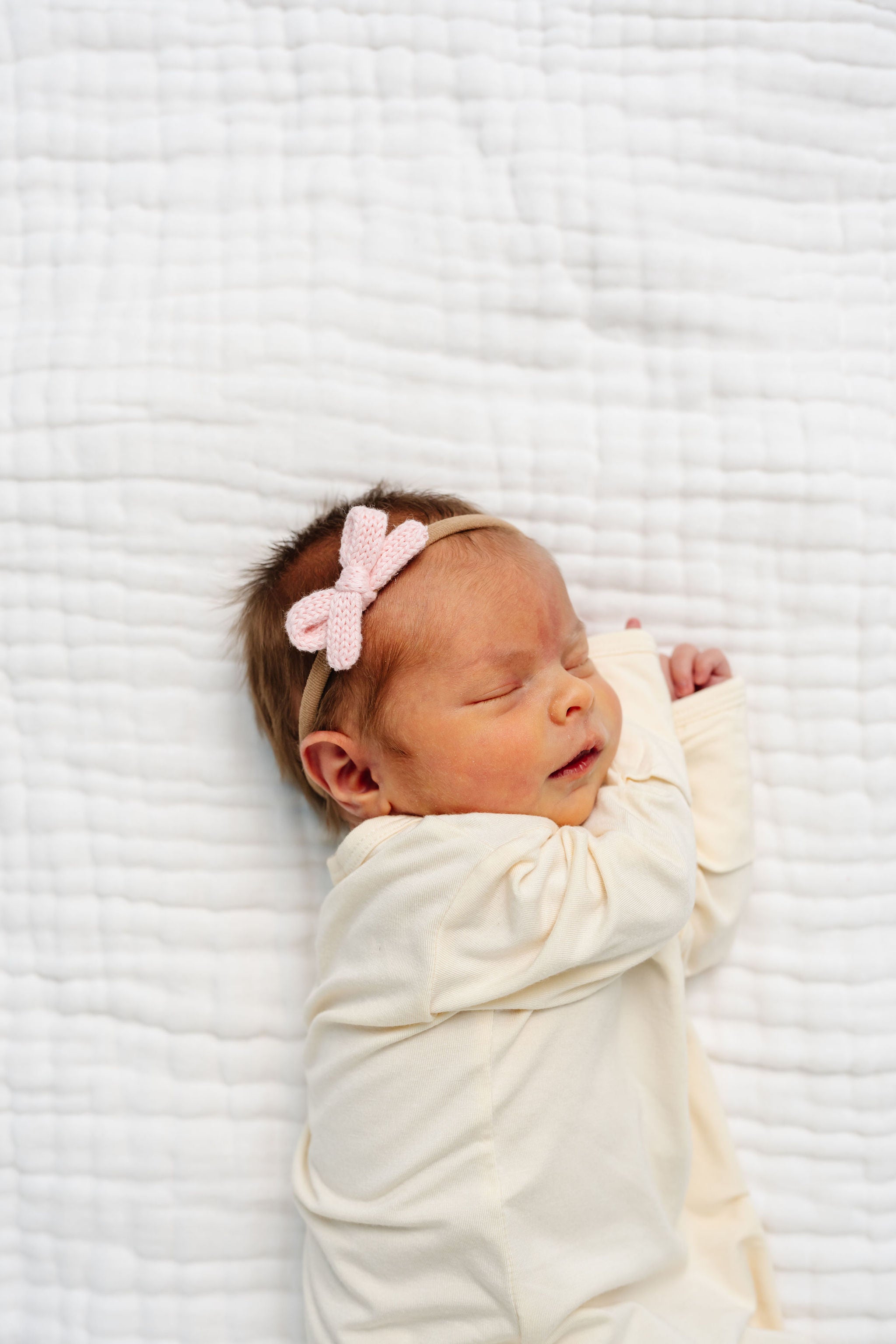 Sweater Bow - Blush Knit Headband