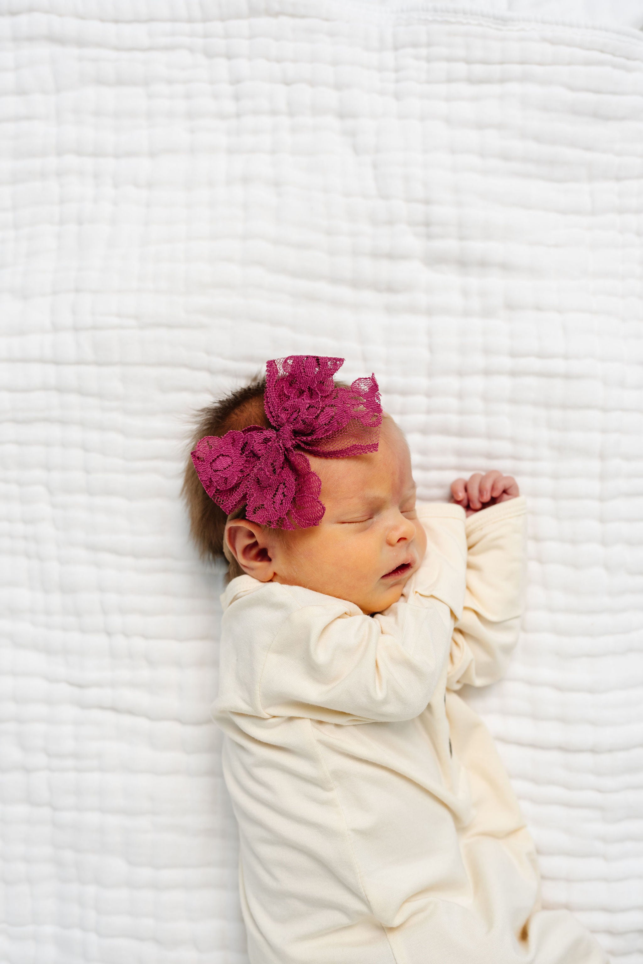 Lace Bow - Mulberry Headband