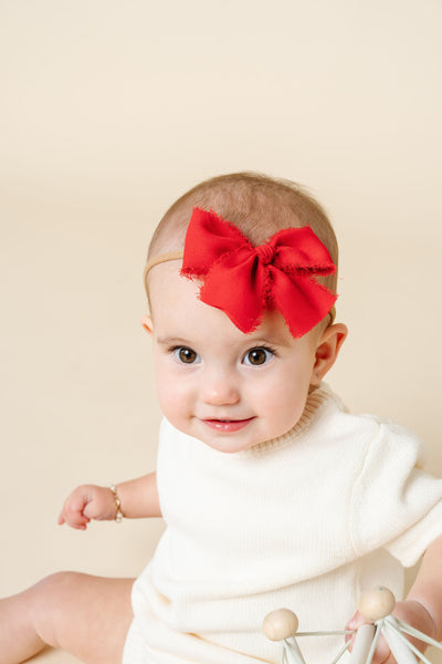 Chiffon Bow - Red Headband