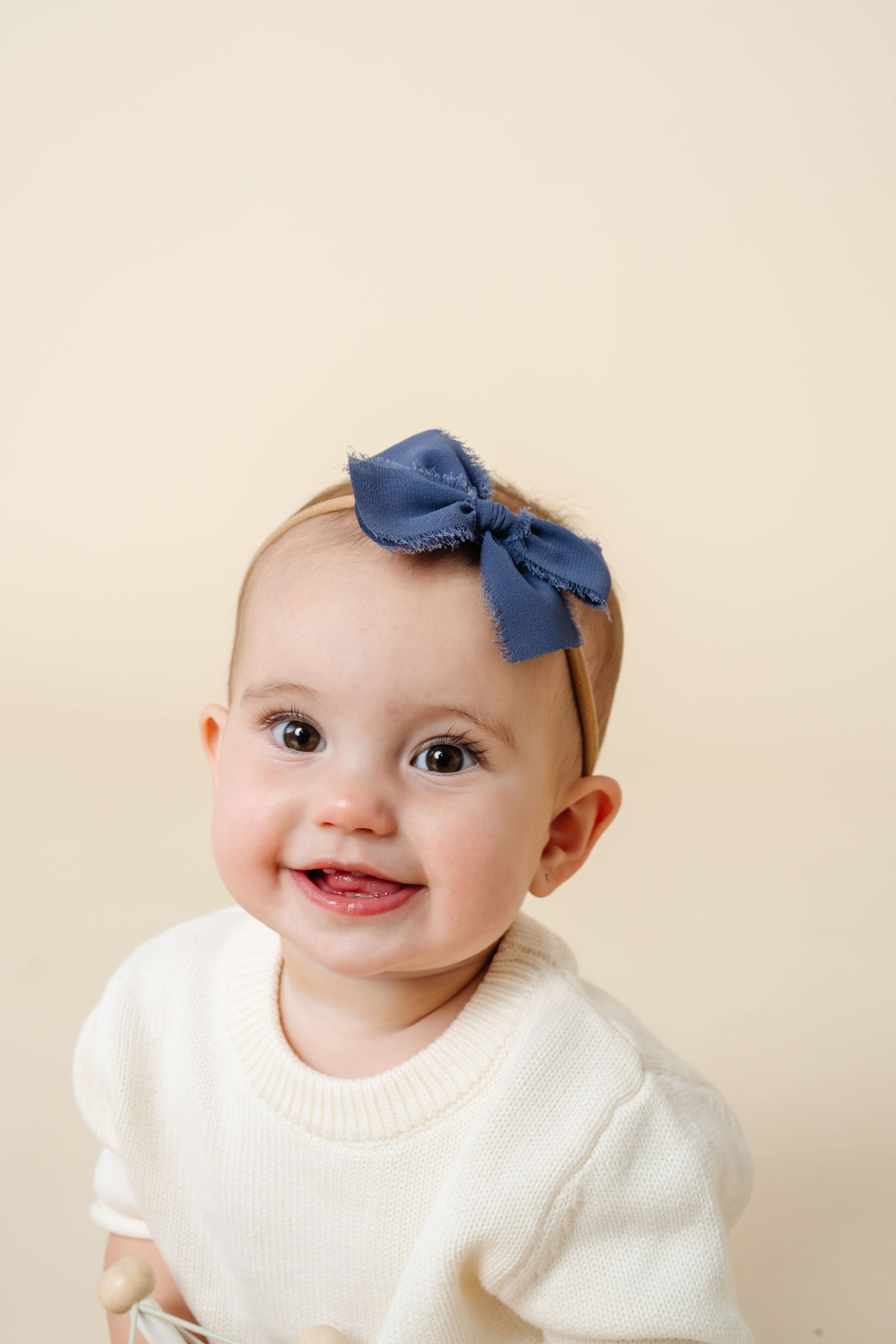 Chiffon Bow - Indigo Blue Headband