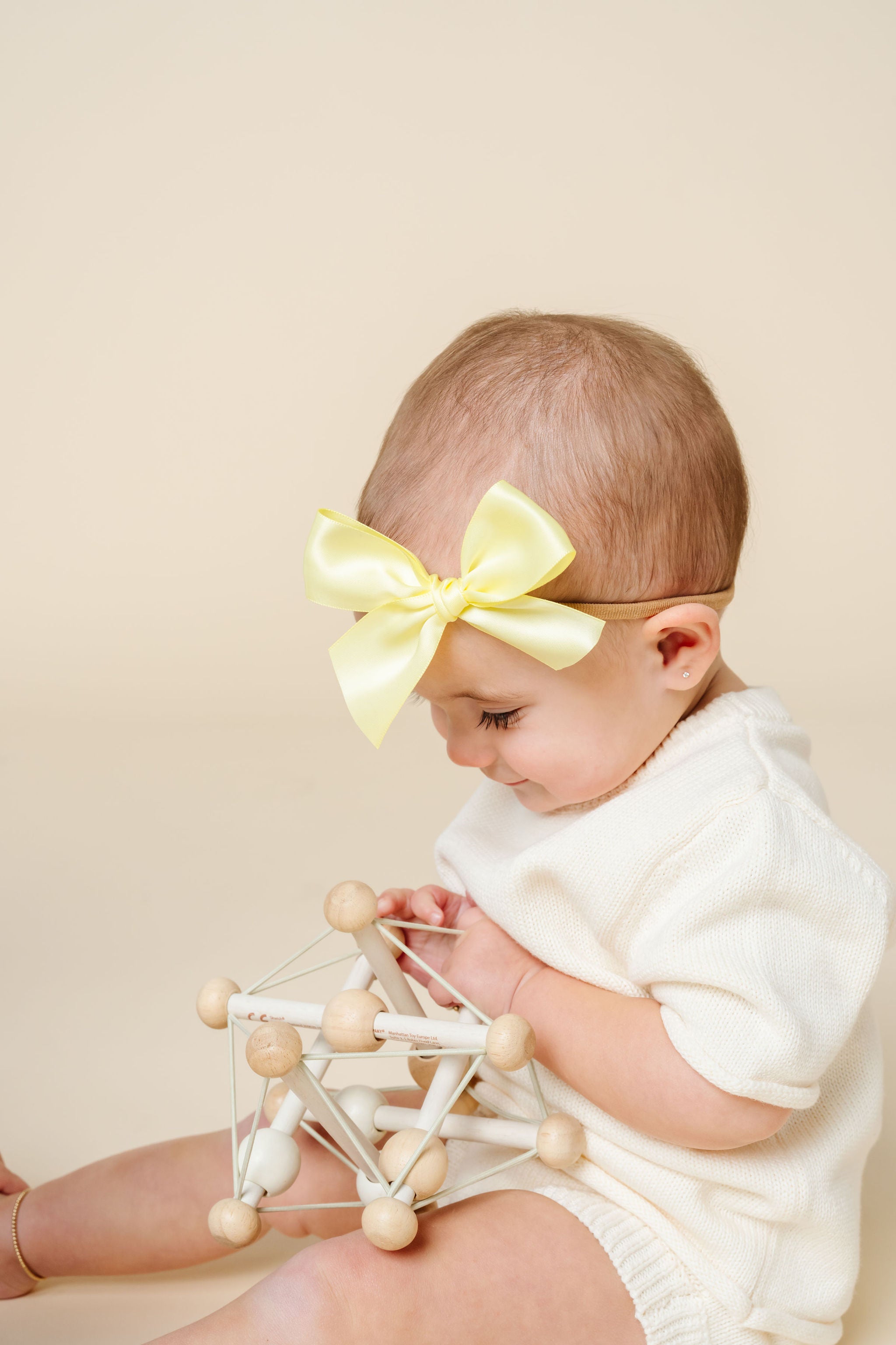 Satin Bow - Lemon Headband