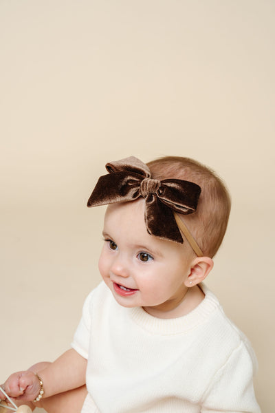 Velvet - Chocolate Bow Headband