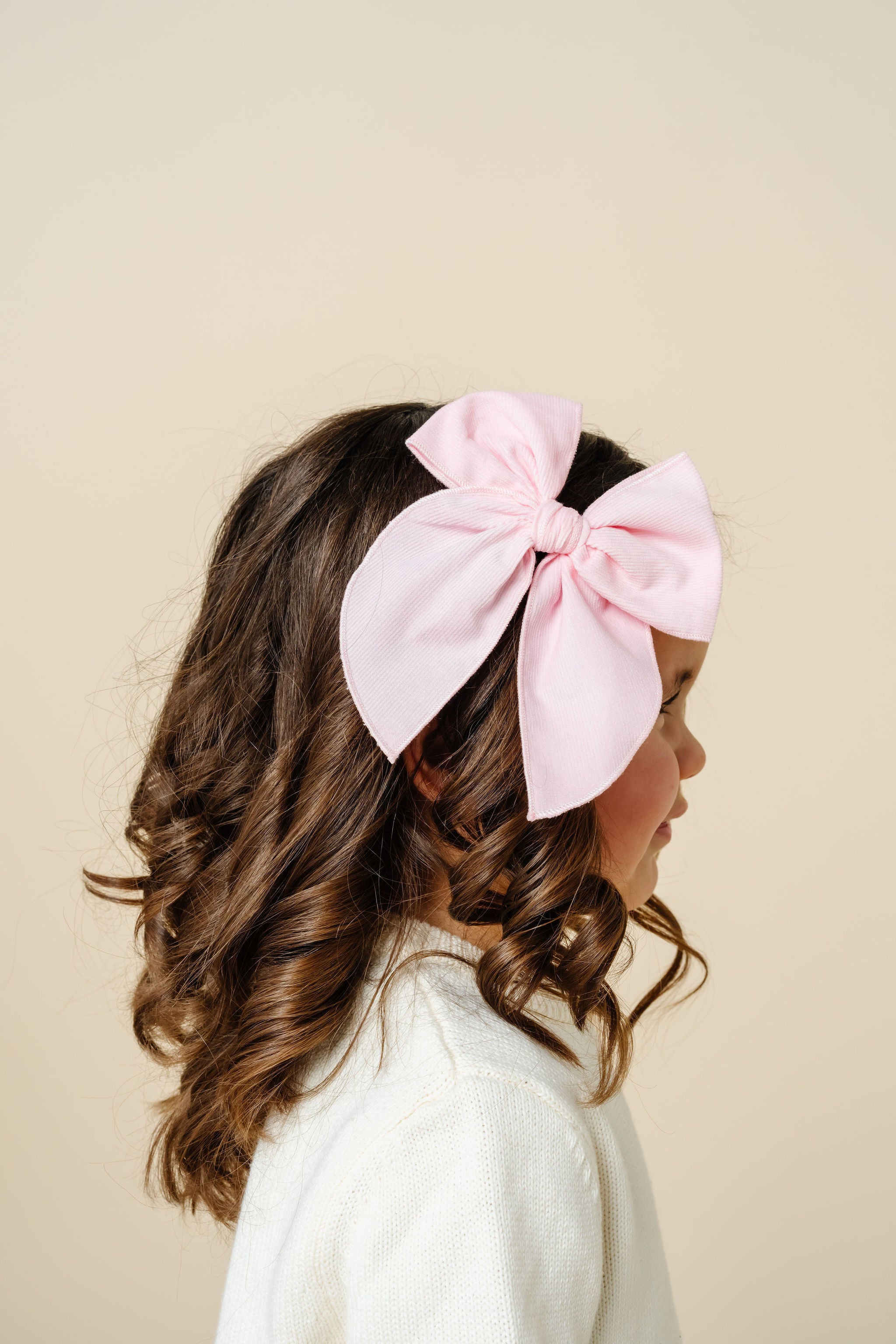 Heirloom Bow - Bubblegum Corduroy Clip