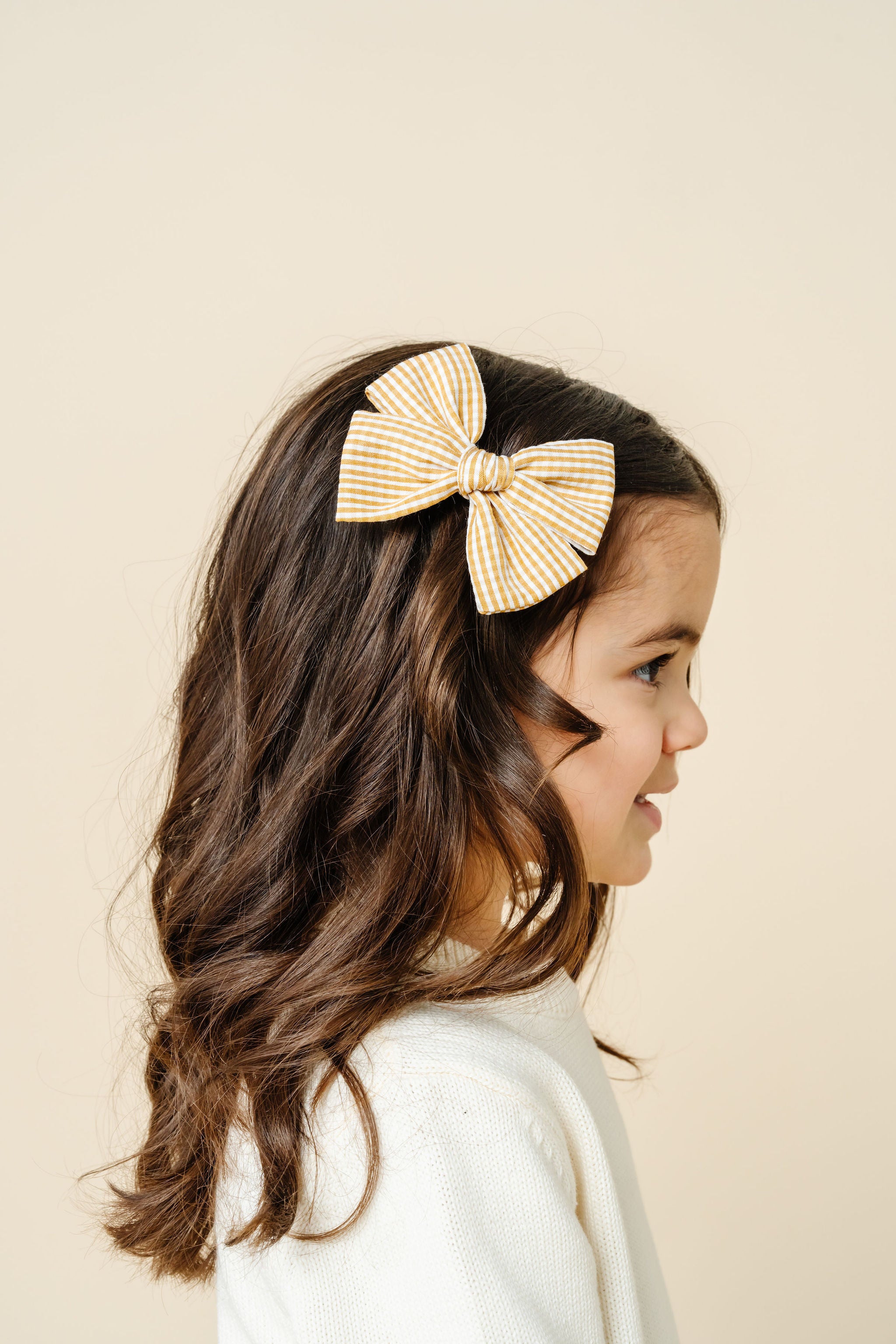 Adventure Bow - Butterscotch Gingham Clip