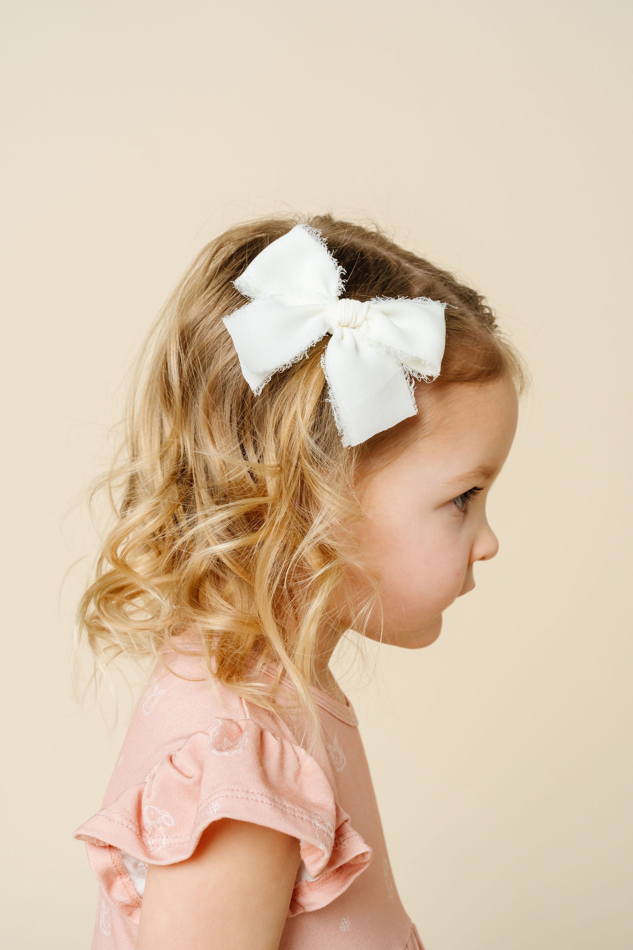 Chiffon Bow - White