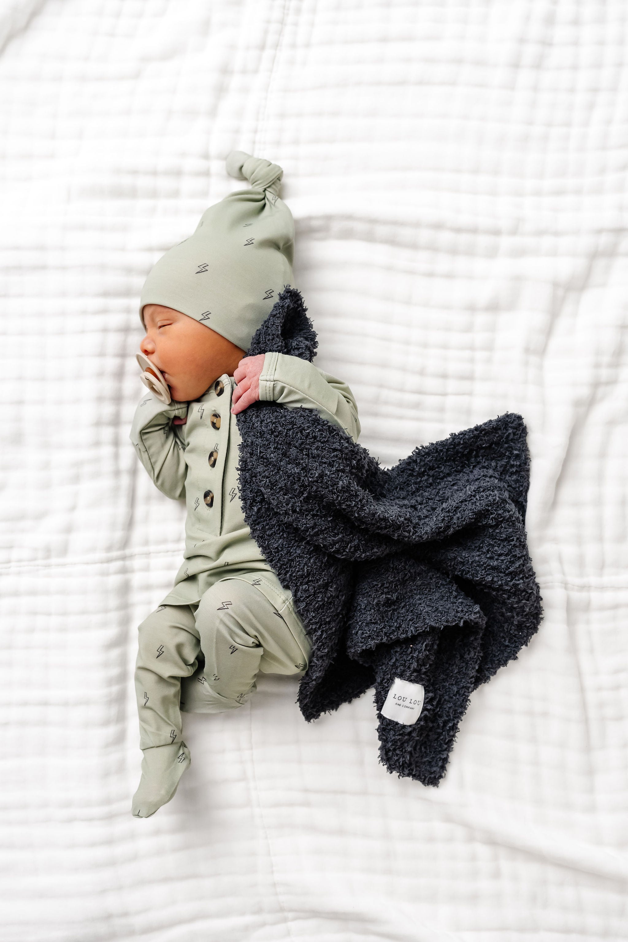 Chenille Blanket - Charcoal - Mini/Lovey