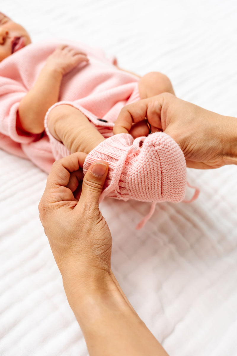 Pre-Order - Knit Booties - Blush