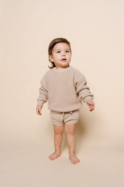 Knit Chunky Sweater - Tan