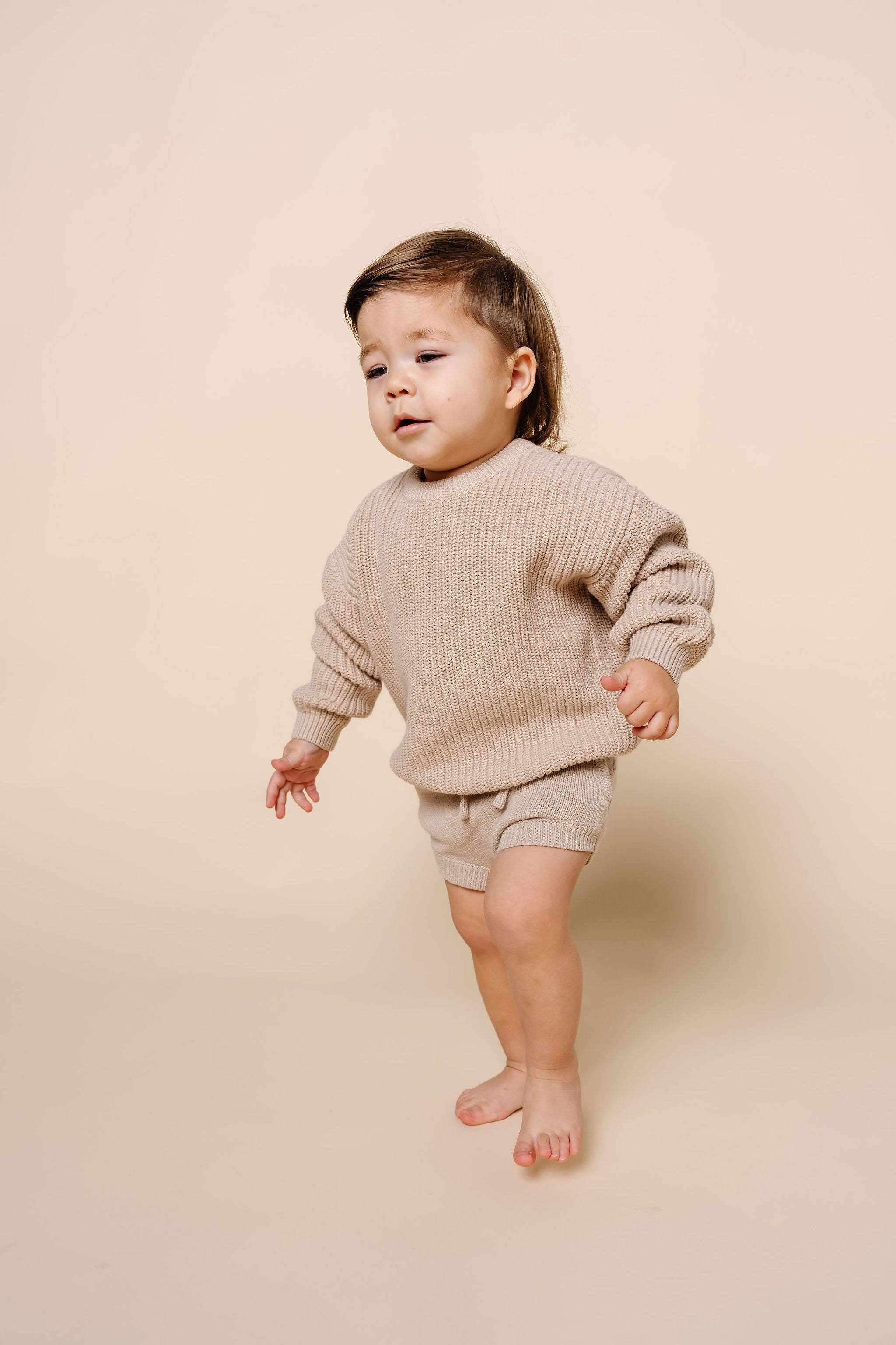 Knit Chunky Sweater - Tan