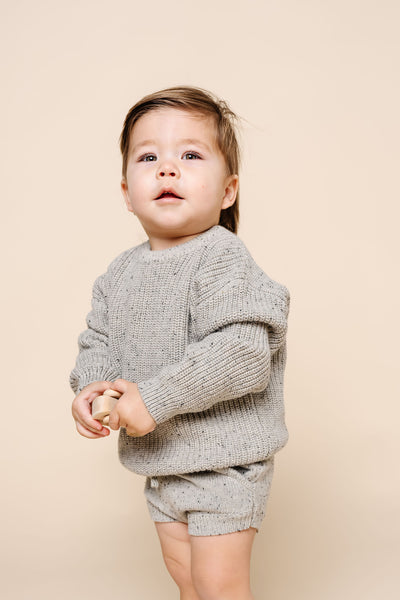 Knit Bummie - Grey Speckle
