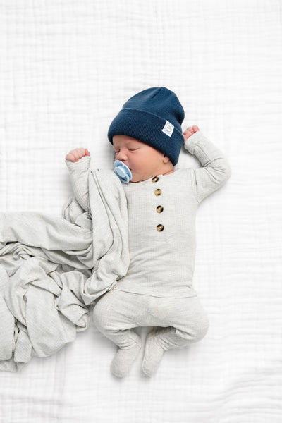 Stevie Ribbed Newborn Hat Bundle + Top + Bottoms