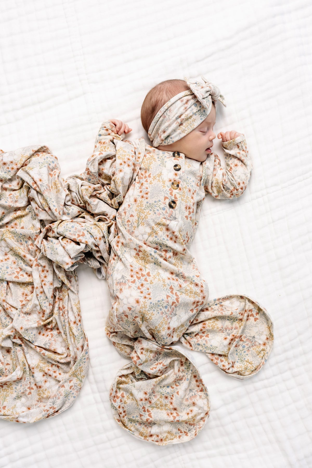 Pearl Newborn Headband Bundle + Knotted Gown
