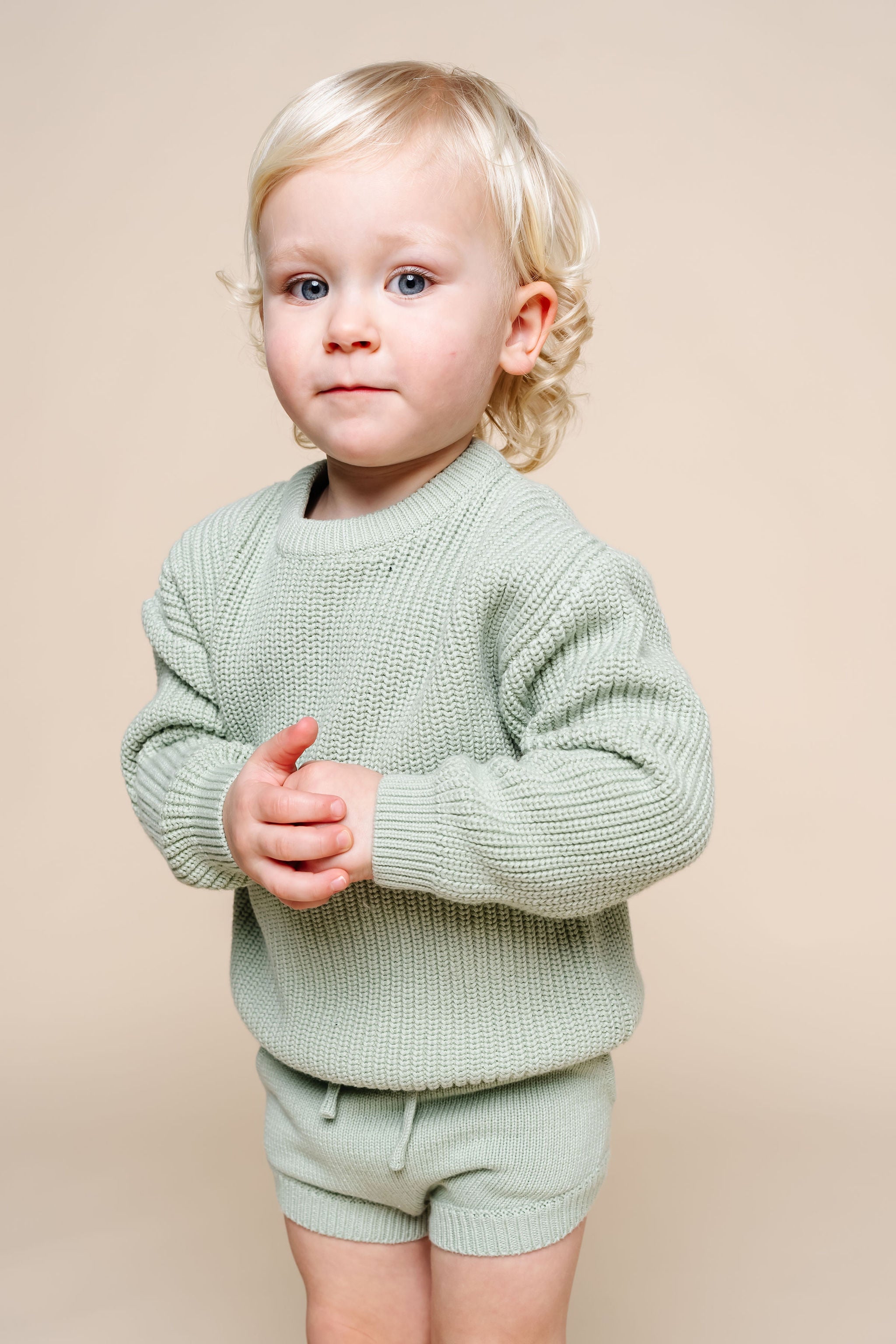 Knit Chunky Sweater - Sage