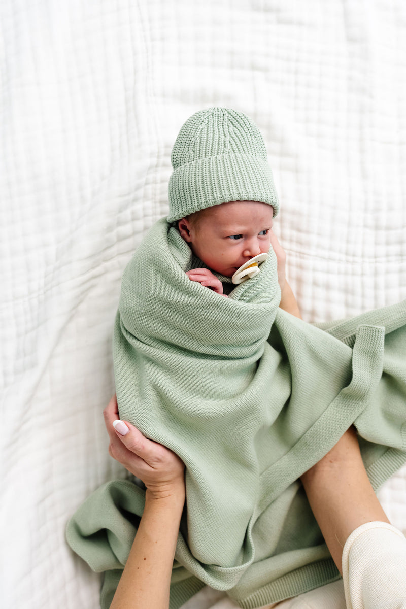 Knit Blanket - Sage
