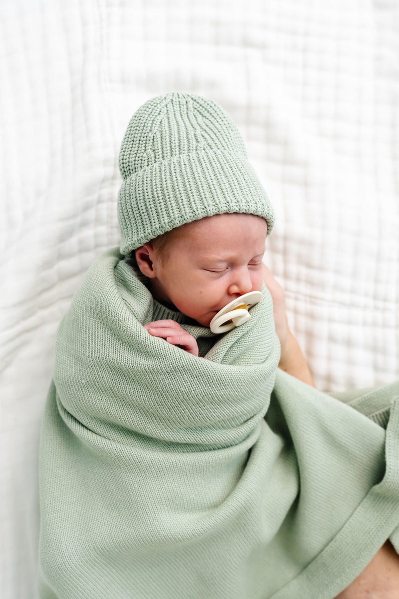 Knit Blanket - Sage