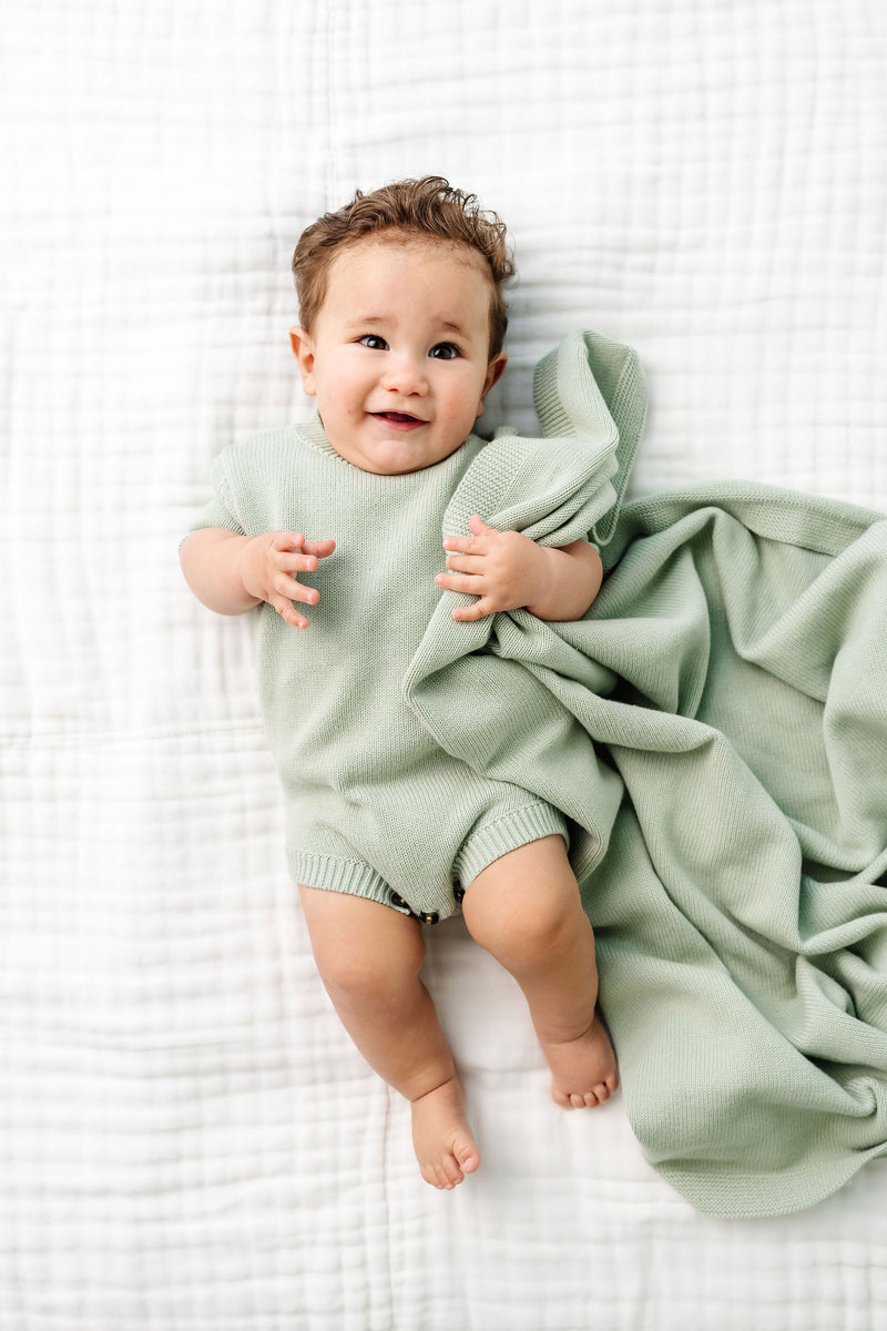Knit Blanket - Sage
