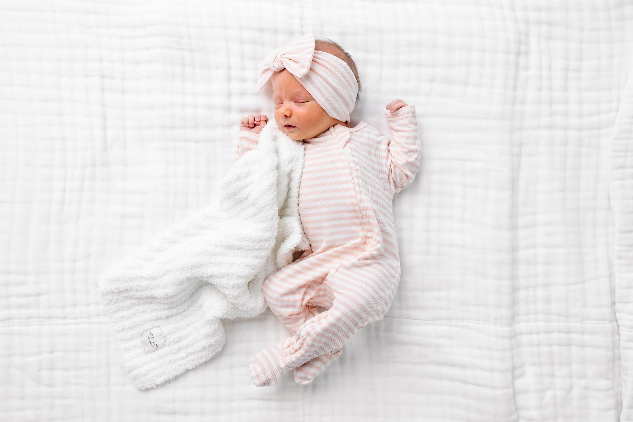 Chenille Blanket - White - Mini/Lovey