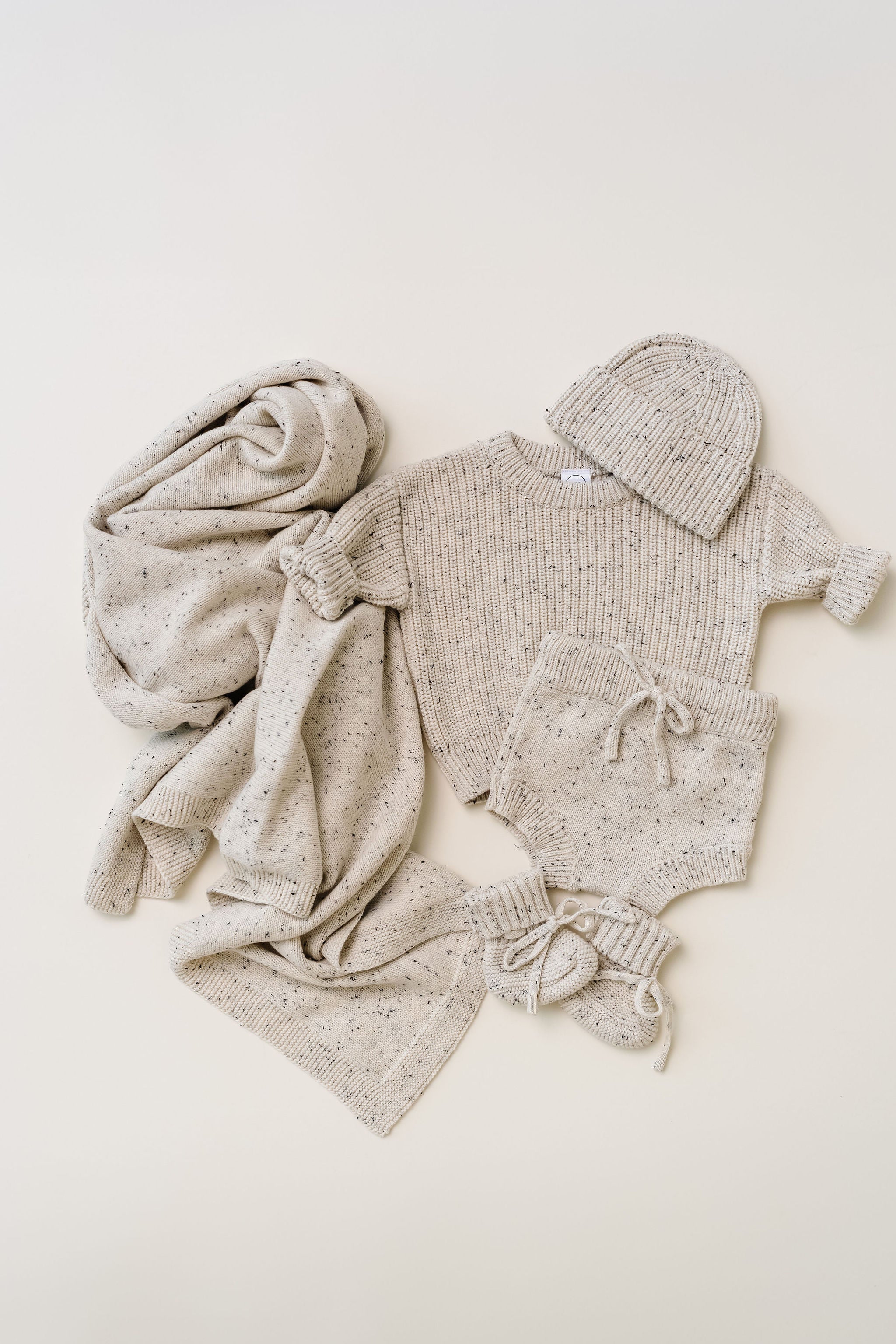 Knit Beanie Bundle - Grey Speckle
