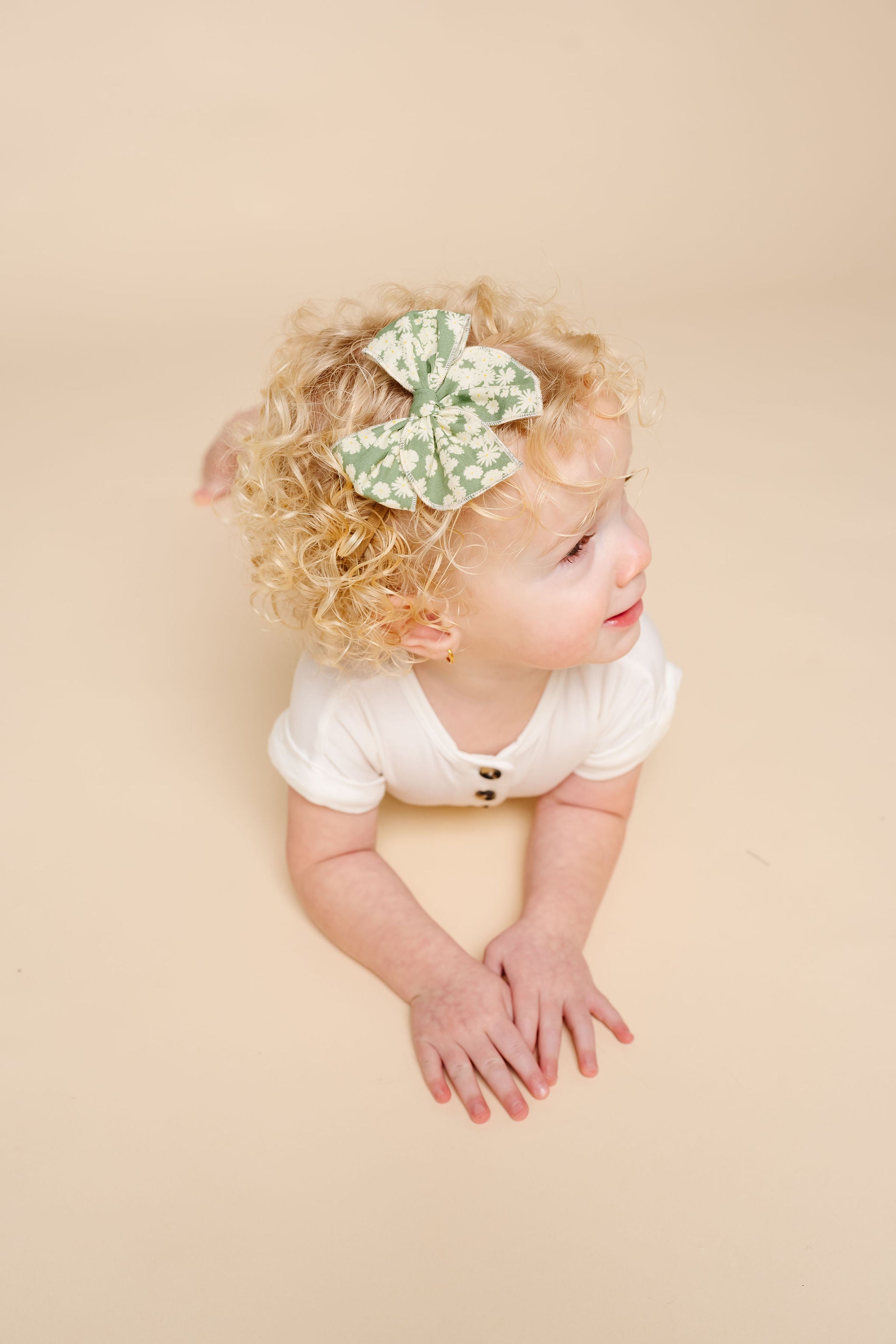 Heirloom Bow - Green Floral Headband