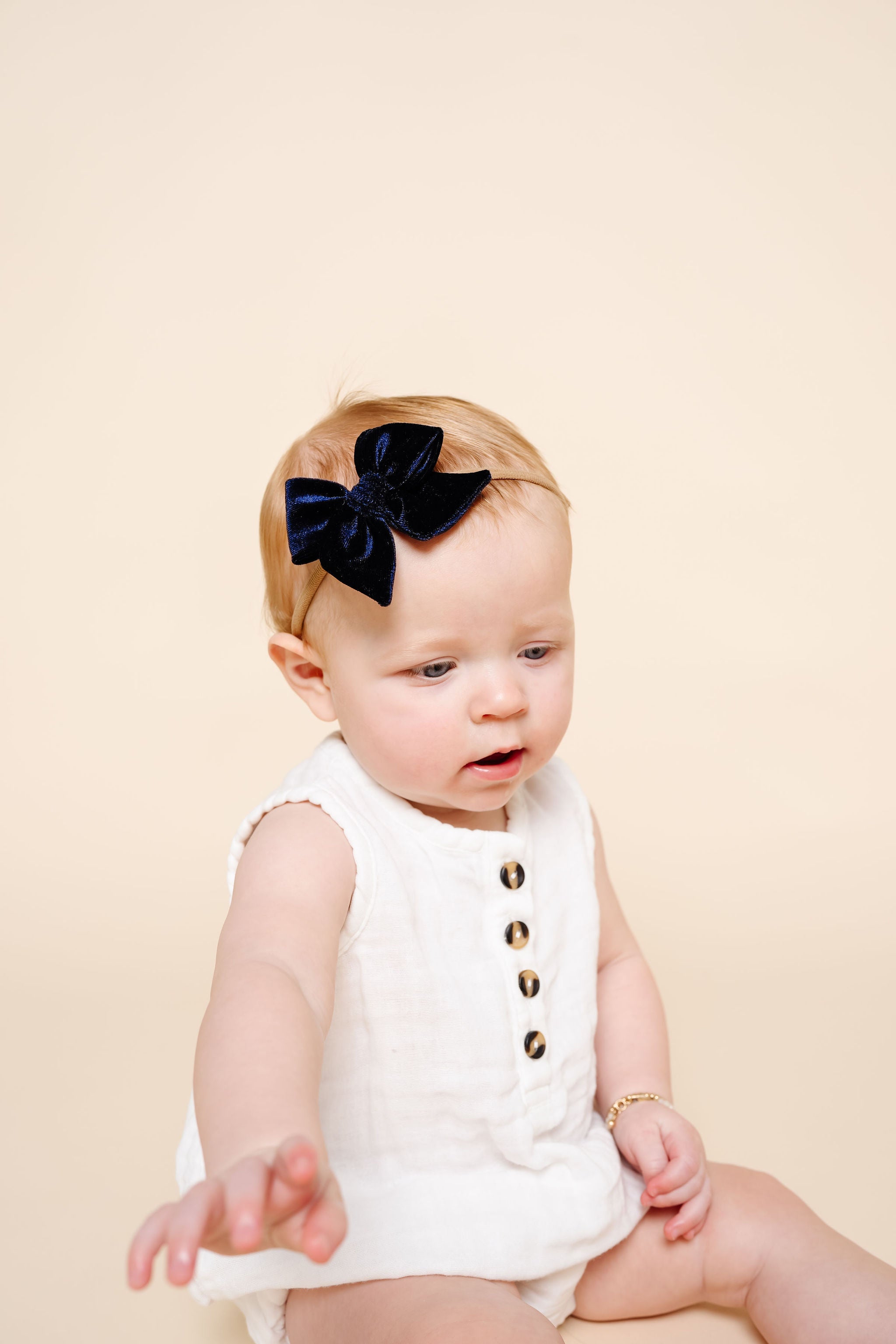 Velvet - Navy Bow Headband