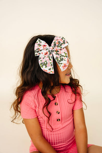 Heirloom Bow - Watercolor Floral Clip