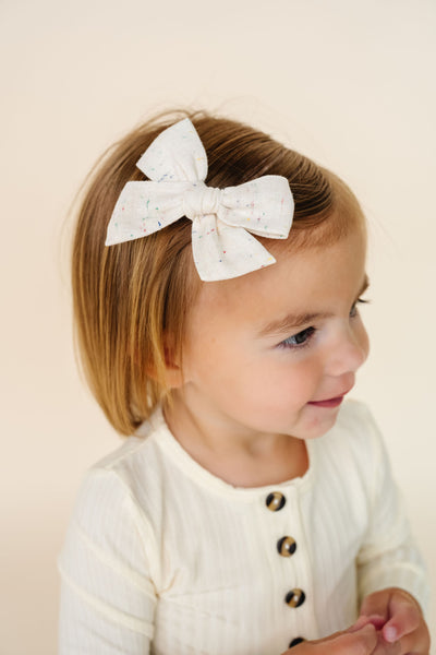 Linen Bow - Confetti Clip