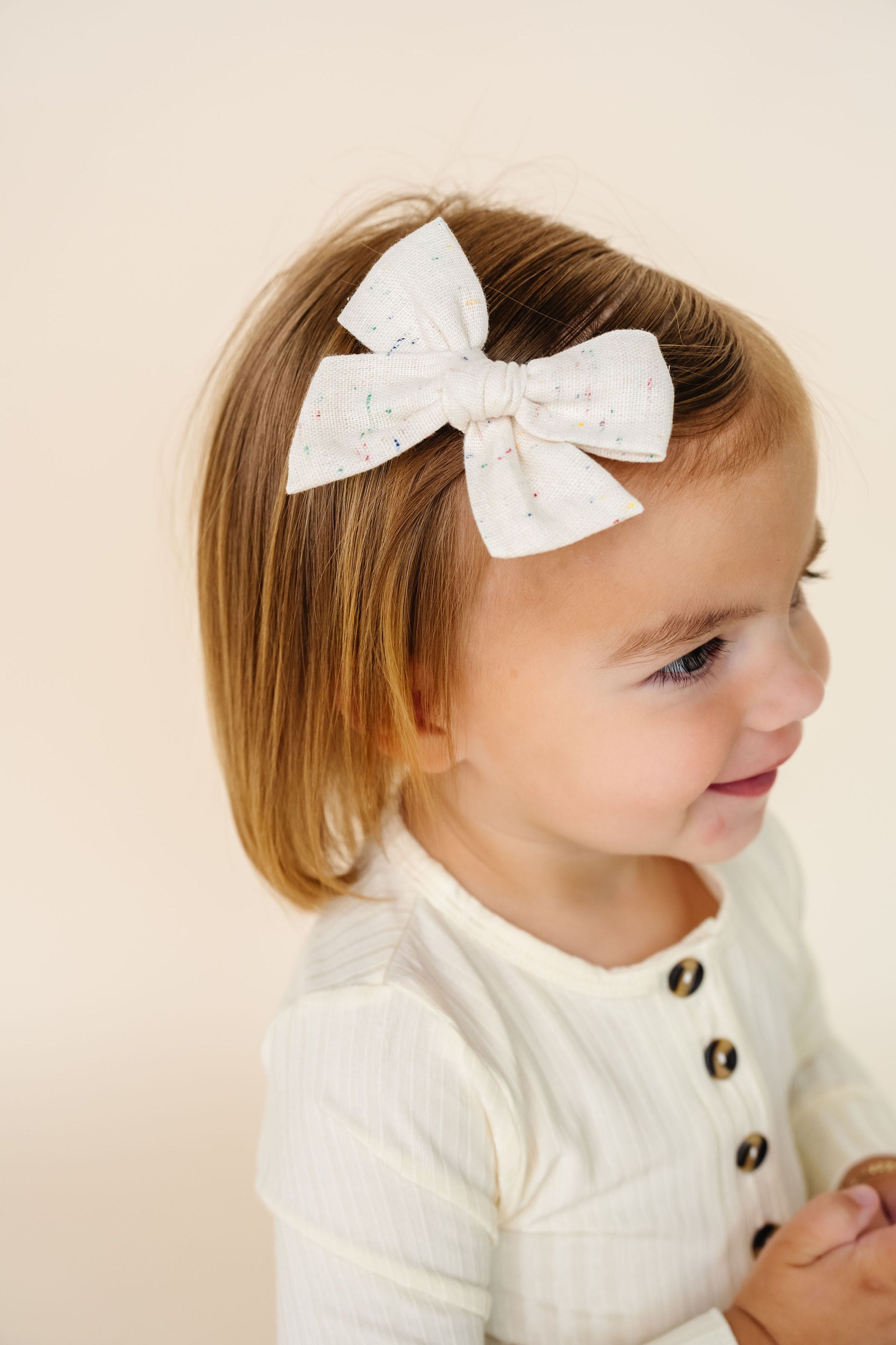 Linen Bow - Confetti Headband